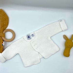 White cardigan from the French “Petit Bateau” worn once. Excellent condition.